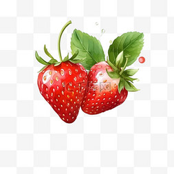 插图模板图片_海报与水果-主题水彩，创意草莓