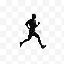 男跑步图片_白色阴影隔离的矢量奔跑的人类图