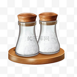 盐盐图片_具有透明背景和盐窖和粉堆矢量图