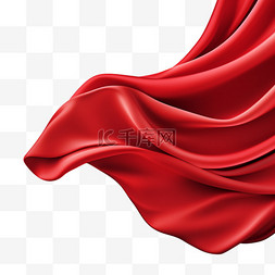 折叠折叠图片_红色丝绸折叠面料背景，奢华纺织