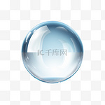 逼真的玻璃球3d光泽透明水晶球圆形球体水滴圆形光学珠肥皂泡光泽光泽空按钮隔离整洁矢量插图