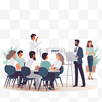 扁平化企业员工会议或团队合作培训教学