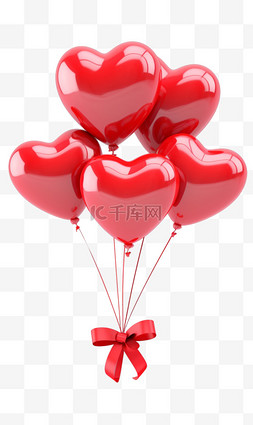 心形气球图片_红色简约立体气球礼物节日元素