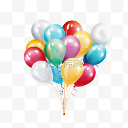 节日气球装饰背景图片_色彩鲜艳的节日气球设计载体