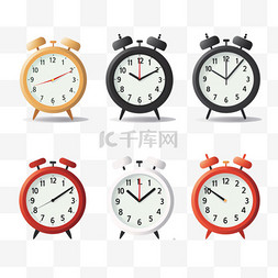 不同的时间图片_一套六种不同的时钟