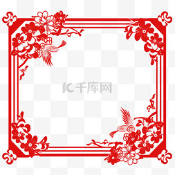 中式审美图片_中式剪纸春节线条边框