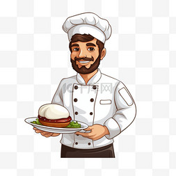 快乐的人卡通图片_可爱的男厨师