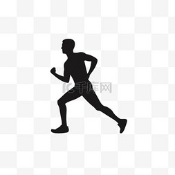 跑步矢量剪影图片_白色阴影隔离的矢量奔跑的人类图