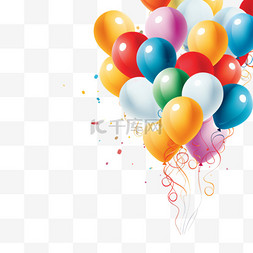 节日气球装饰背景图片_色彩鲜艳的节日气球设计载体