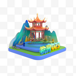 3d杭州建筑图片_3D运动会杭州西湖