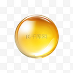金色透明树脂球-真实的药丸或蜂蜜滴或玻璃球。RGB。全局颜色