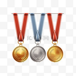 金牌奖章图片_奖牌。金牌、银牌和铜牌是体育赛