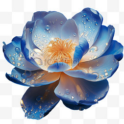 蓝色国庆节牡丹花装饰花朵节日美