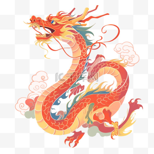 龙年中国龙神龙元素手绘龙年图片-龙年中国龙神龙元素手绘龙年图片素材免费下载-千库网