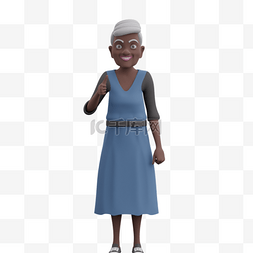 黑人女性老太太竖大拇指姿势的帅