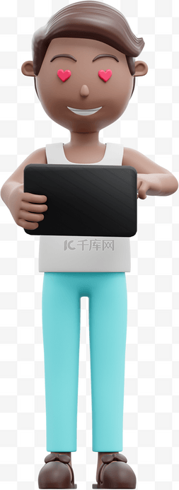 平板电脑3d图片_漂亮女人使用3D棕色平板电脑姿势
