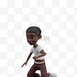 3d黑人男孩图片_关键词提取3D黑人男孩男人瘫坐跪