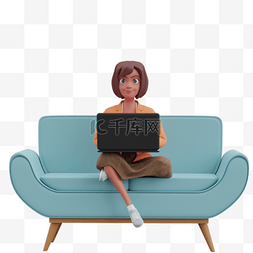 坐在转椅上的女人图片_帅气女人坐沙发用电脑