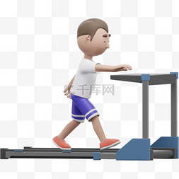 跑步机男人图片_帅气白人男性运动姿势3D跑步机形