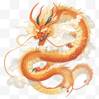 卡通手绘中国龙神龙19龙年