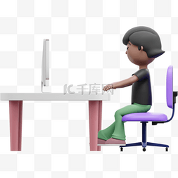 漂亮女性在办公室中使用电脑姿势