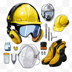 头盔装备图片_工人的健康和安全。用于保护的附