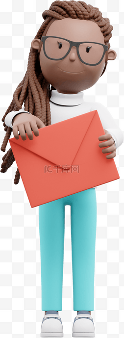 女人写信图片_漂亮女性写信姿势3D棕色手持信封