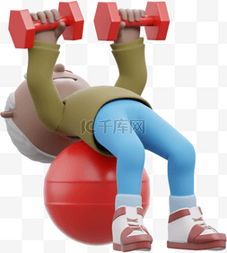 男性压力卧推3D造型帅气运动健身