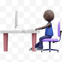 办公桌会议桌图片_漂亮黑人女性电脑办公优雅姿势专