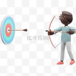 3d射箭图片_帅气黑人男性3D射箭中靶