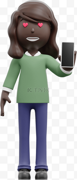 验证码2图片_3D黑人女性手机验证码形象