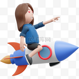 飞天火箭图片_美丽女性翱翔火箭优雅姿态飞天