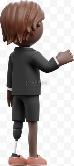 特别的你图片_帅气黑人男子挥手告别的3D形象