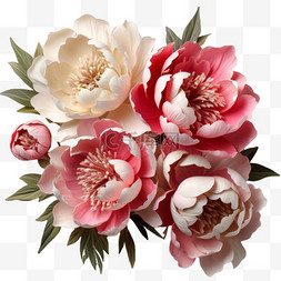 国庆节牡丹花装饰花朵红色节日美