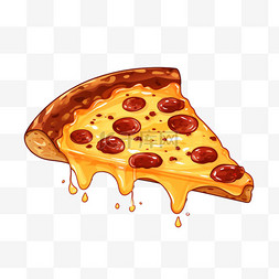 配料卡通图片_可爱的简单披萨和融化的奶酪美食