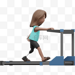 漂亮女性跑步机形象3D棕色运动姿