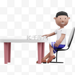 商务男子形象图片_帅气商务男子优雅坐姿3D形象