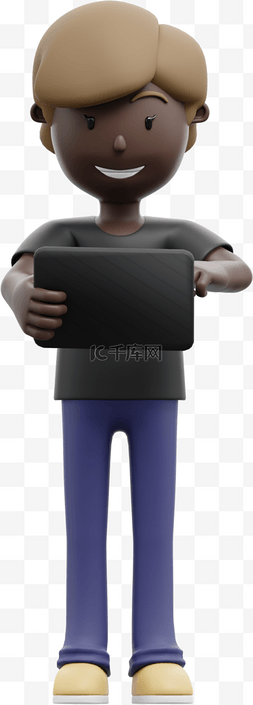 漂亮的黑人女性使用3D平板电脑