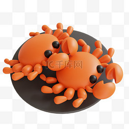 3d螃蟹图片_3D海鲜大闸蟹