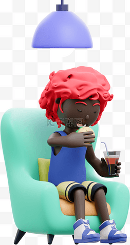 黑人女性可乐汉堡形象