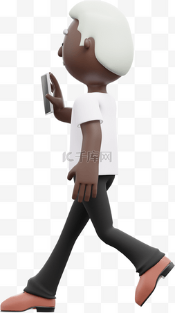 帅气黑人男性3D手机验证码形象