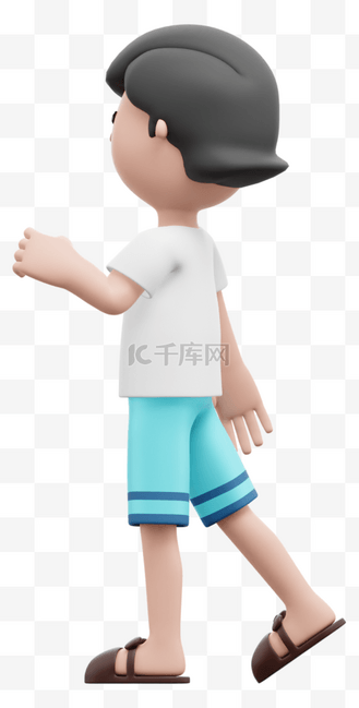 美丽白人女性3d背影招手图像