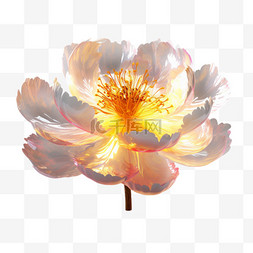 琉璃质感国庆节牡丹花装饰花朵节