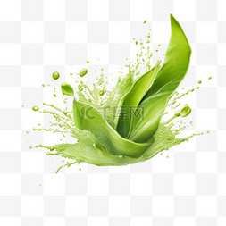 茶饮品牌升级图片_向量洒上现实的绿茶或抹茶