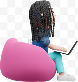 漂亮自由女性在办公室舒适玩电脑