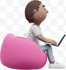 excel文档办公自动化图片_帅气自由办公男人3D沙发形象