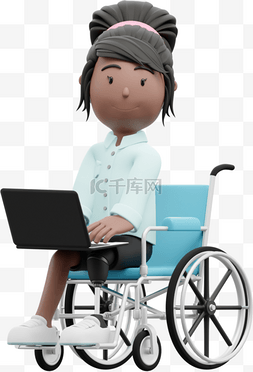 大意专注力图片_漂亮女性在办公室中优雅地坐轮椅