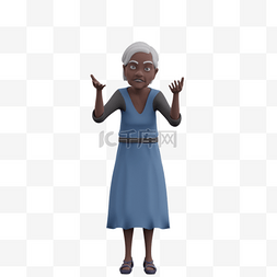 争论图片_帅气女人争论动作3D黑人老太太