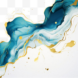 抽象水彩手绘图片_优雅的手绘酒精墨水背景，金光闪