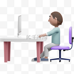 高效电脑图片_帅气白人男性在办公室高效工作